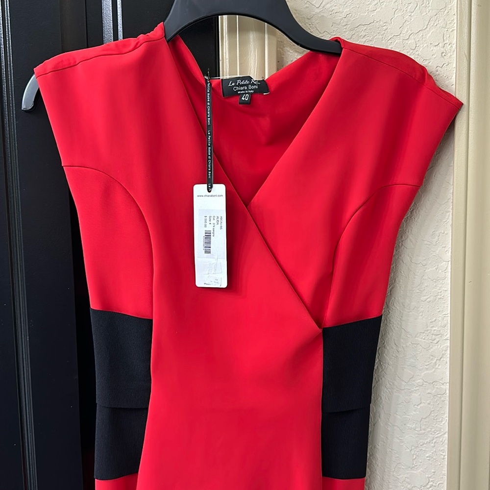 La petite robe di Chiara boni Alida red and black sangria dress size 40 NWT